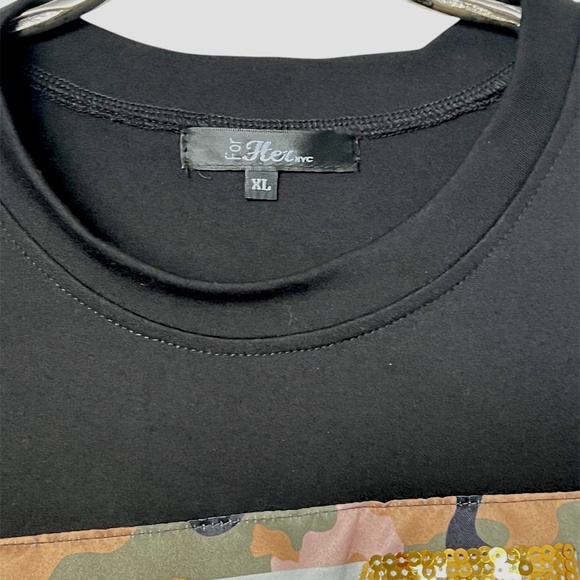 For Her NYC One Piece Sheer Camouflage Dress Size XL - Picture 10 of 13